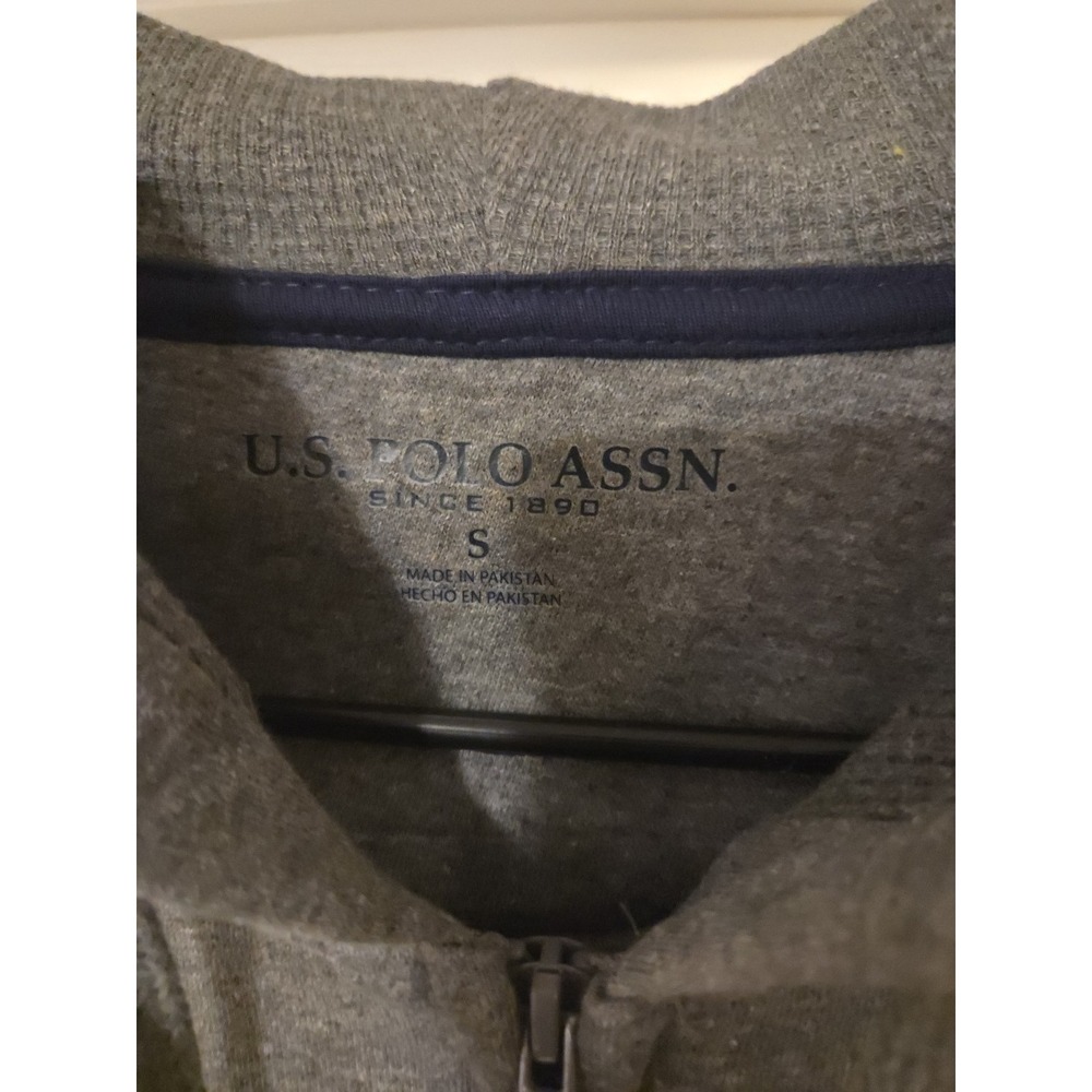 US Polo Assn Mens Size Small Full Zip Up Gray Jacket Fleece Lined - Picture 4 of 6